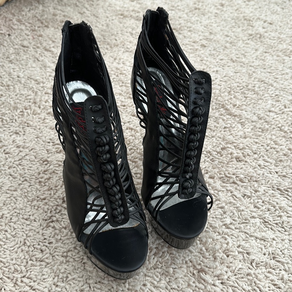 Black Platform Open Toe&Mainly Open Foot Platform… - image 1